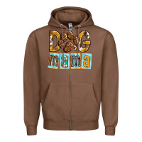 Chestnut Dog Mama with Paw Zipper Hoodie - texasbilliewilder