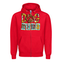 Red Dog Mama with Paw Zipper Hoodie - texasbilliewilder