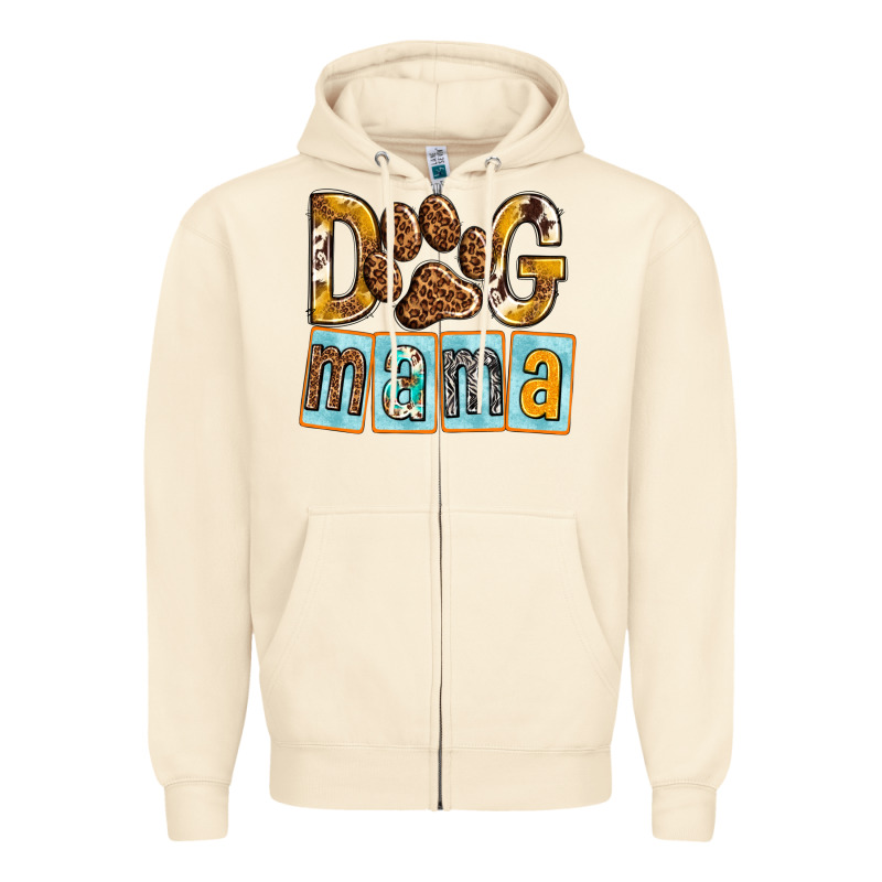 Dog Mama With Paw Zipper Hoodie by texasbilliewilder | Teevron