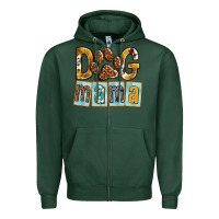 Sports Green Dog Mama with Paw Zipper Hoodie - texasbilliewilder
