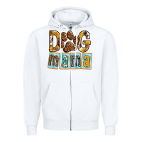 White Dog Mama with Paw Zipper Hoodie - texasbilliewilder