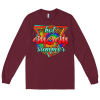 Burgundy hot mom summer Long Sleeve Tee - JahusDesignShop