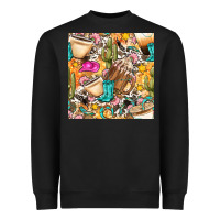 Black western cowgirl coffee cup with cowhide seamless pattern bbs Heavyweight Sweatshirt - BundleAndBundleShop