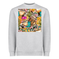 Heather Grey western cowgirl coffee cup with cowhide seamless pattern bbs Heavyweight Sweatshirt - BundleAndBundleShop