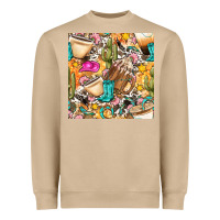 Mushroom western cowgirl coffee cup with cowhide seamless pattern bbs Heavyweight Sweatshirt - BundleAndBundleShop