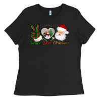 Black peace love christmas Ladies Tee - BundleAndBundleShop