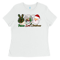 White peace love christmas Ladies Tee - BundleAndBundleShop