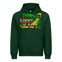 Forest Green Hey lucky lady flip phone Urban Hoodie - FaDigitalArtStudio