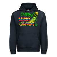 Navy Hey lucky lady flip phone Urban Hoodie - FaDigitalArtStudio