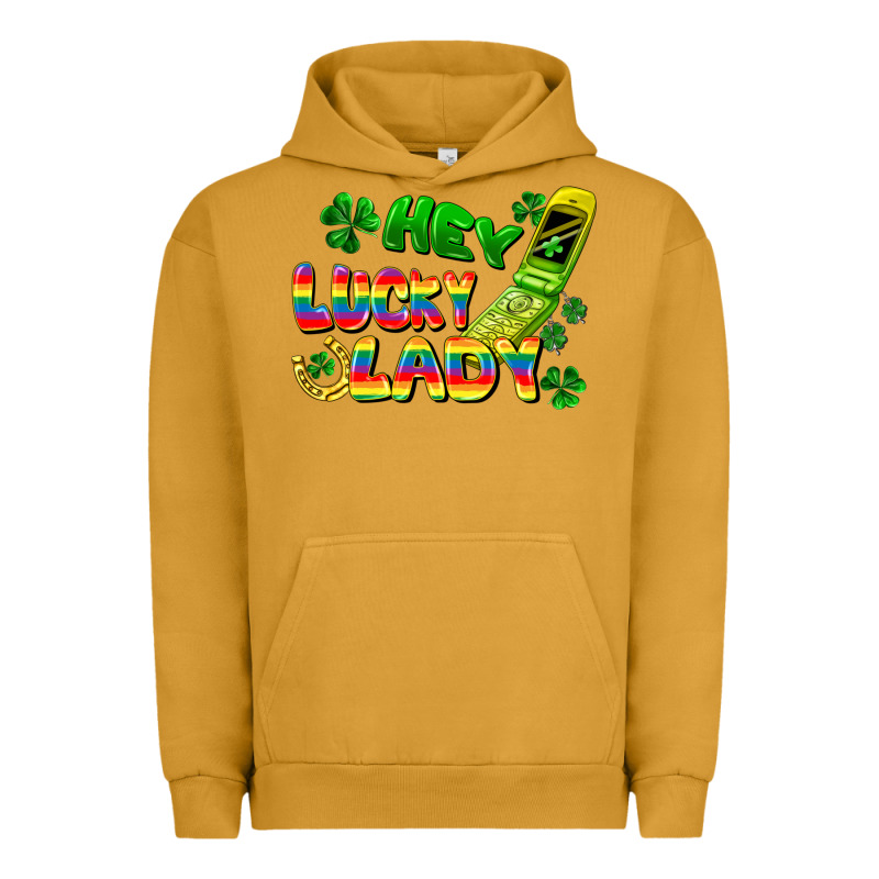 Hey Lucky Lady Flip Phone Urban Hoodie by FaDigitalArtStudio | Teevron