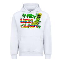 White Hey lucky lady flip phone Urban Hoodie - FaDigitalArtStudio