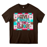 Chocolate Brown give cancer the boot Heavy Core Tee - JahusDesignShop