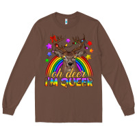 Chestnut LGBTQ+ Oh Deer I'm Queer Long Sleeve Tee - BundleAndBundleShop