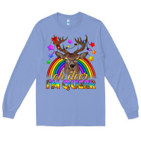Colony Blue LGBTQ+ Oh Deer I'm Queer Long Sleeve Tee - BundleAndBundleShop