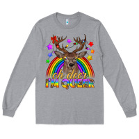 Heather Grey LGBTQ+ Oh Deer I'm Queer Long Sleeve Tee - BundleAndBundleShop