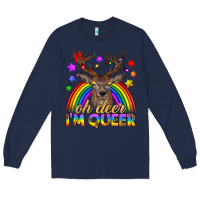 Navy LGBTQ+ Oh Deer I'm Queer Long Sleeve Tee - BundleAndBundleShop