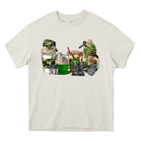 Cream veteran coffee cups Heavy Core Tee - AdoDesignShop