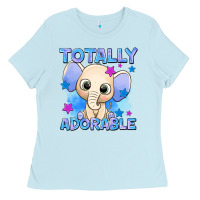 Baby Blue totally adorable elephant boy Ladies Tee - AdoDesignShop