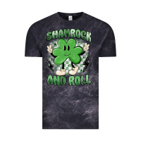 Cloud Black shamrock and roll Vintage Tee - MaliasSmallBusiness