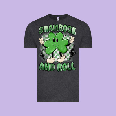 Shamrock And Roll Vintage Tee Designed By Maliassmallbusiness