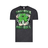 Vintage Black shamrock and roll Vintage Tee - MaliasSmallBusiness