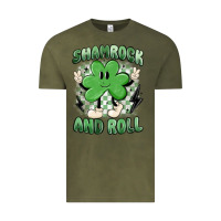 Vintage Olive shamrock and roll Vintage Tee - MaliasSmallBusiness