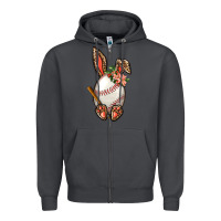 Smoke Baseball Easter Bunny Zipper Hoodie - NancyCooperArtShop