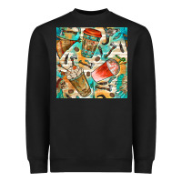 Black western indian coffee cups with aztec seamless pattern bbs Heavyweight Sweatshirt - BundleAndBundleShop