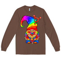 Chestnut LGBTQ+ Pride Gnome With Heart Balloon Long Sleeve Tee - BundleAndBundleShop