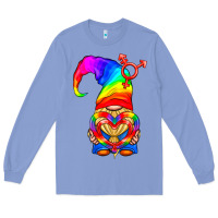Colony Blue LGBTQ+ Pride Gnome With Heart Balloon Long Sleeve Tee - BundleAndBundleShop