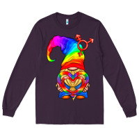 Plum LGBTQ+ Pride Gnome With Heart Balloon Long Sleeve Tee - BundleAndBundleShop