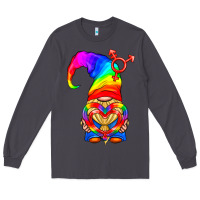 Smoke LGBTQ+ Pride Gnome With Heart Balloon Long Sleeve Tee - BundleAndBundleShop