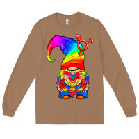 Toasted Coconut LGBTQ+ Pride Gnome With Heart Balloon Long Sleeve Tee - BundleAndBundleShop