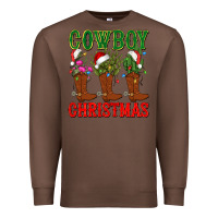 Chestnut cowboy christmas boots cactus Premium Sweatshirt - CowGirlArtShop
