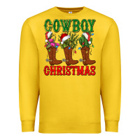 Lemon cowboy christmas boots cactus Premium Sweatshirt - CowGirlArtShop