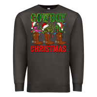 Smoke cowboy christmas boots cactus Premium Sweatshirt - CowGirlArtShop