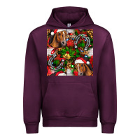 Mauve Wine christmas horse leopard Urban Hoodie - FaDigitalArtStudio
