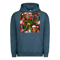 Pigment Midnight Navy christmas horse leopard Urban Hoodie - FaDigitalArtStudio