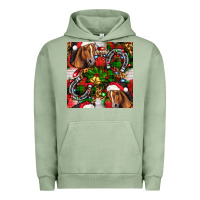 Pigment Oil Green christmas horse leopard Urban Hoodie - FaDigitalArtStudio