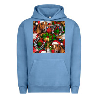 Pigment Pebble Blue christmas horse leopard Urban Hoodie - FaDigitalArtStudio