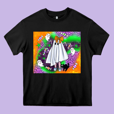 Cute Ghost Halloween Tumbler Heavy Core Tee Designed By Bundleandbundleshop