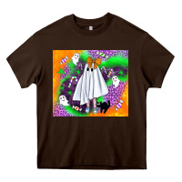 Chocolate Brown cute ghost halloween tumbler Heavy Core Tee - BundleAndBundleShop