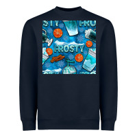 Navy winter frosty coffee cups and snow seamless pattern bbs Heavyweight Sweatshirt - BundleAndBundleShop