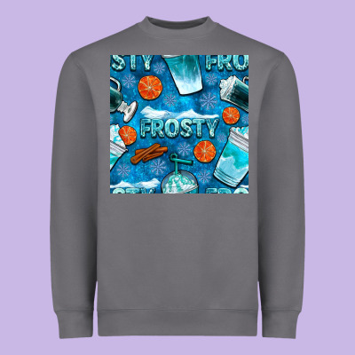 Winter Frosty Coffee Cups And Snow Seamless Pattern Bbs Heavyweight Sweatshirt Designed By Bundleandbundleshop