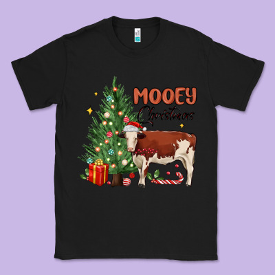 Mooey Christmas Classic Tee Designed By Maliassmallbusiness