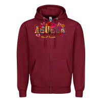 Burgundy Abuela Our Lady Zipper Hoodie - texasbilliewilder