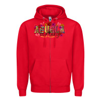 Red Abuela Our Lady Zipper Hoodie - texasbilliewilder