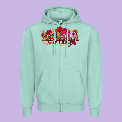 Abuela Our Lady Zipper Hoodie Designed By Texasbilliewilder