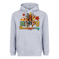 Heather Grey happy thanksgiving Heavyweight Hoodie - CowGirlArtShop