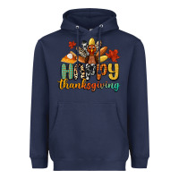 Navy happy thanksgiving Heavyweight Hoodie - CowGirlArtShop
